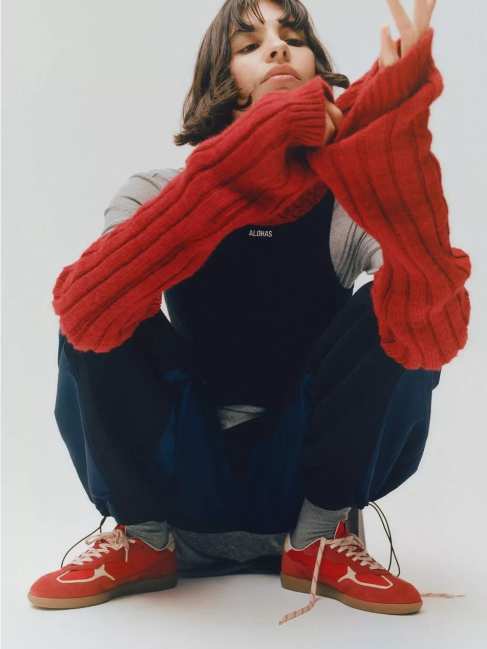 ALOHAS Rife Sheen Red Leather Sneakers - Picture 3 of 12